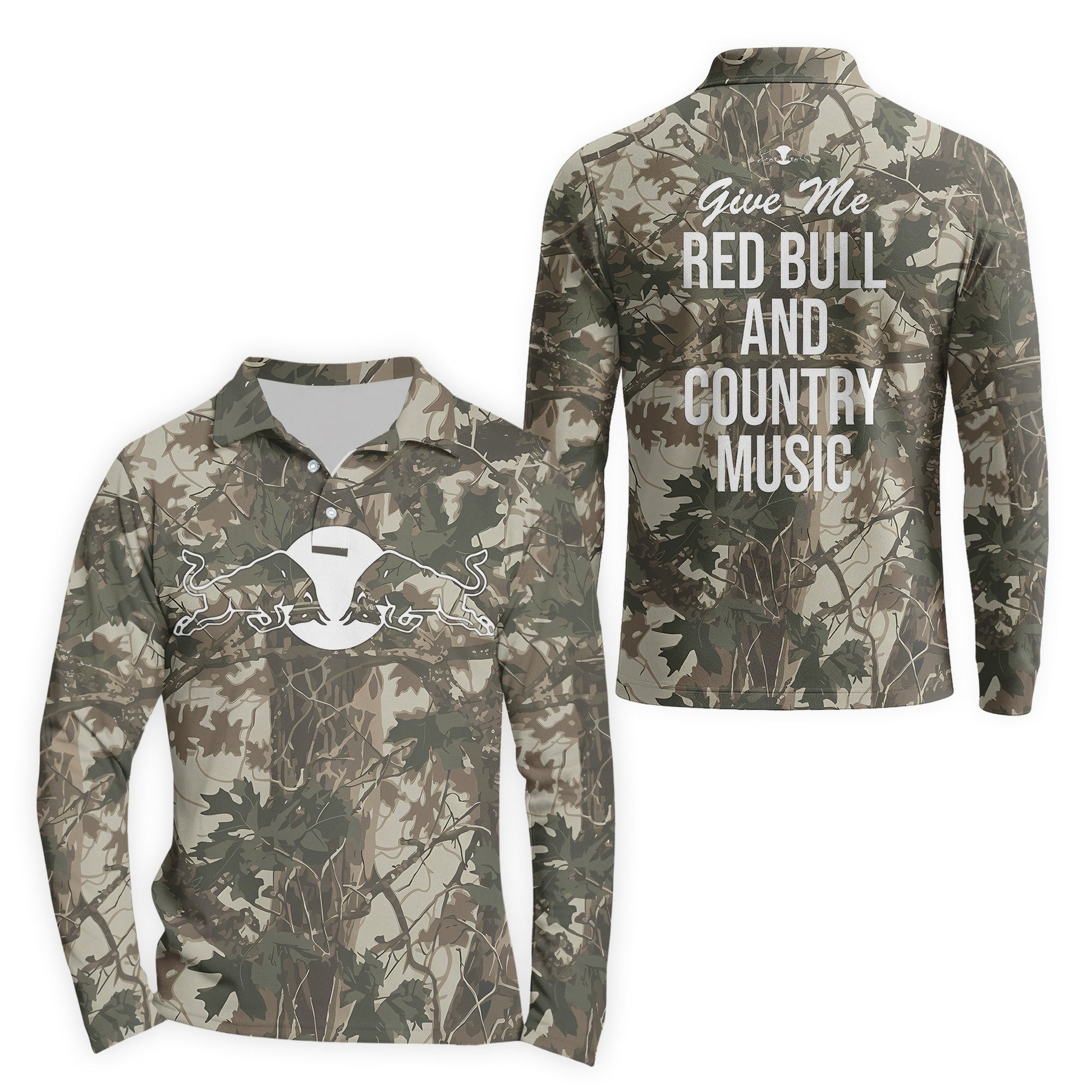  Red Bull Country Camo Golf Long Sleeve Polo Shirt