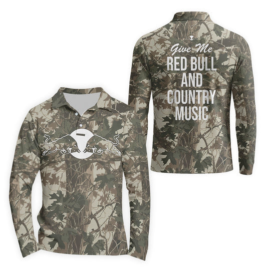  Red Bull Country Camo Golf Long Sleeve Polo Shirt