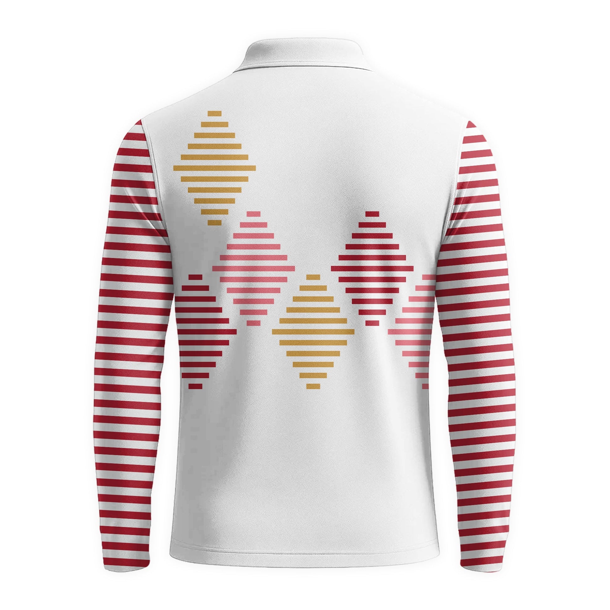  Red Bull Diamond Stripe Golf Long Sleeve Polo Shirt