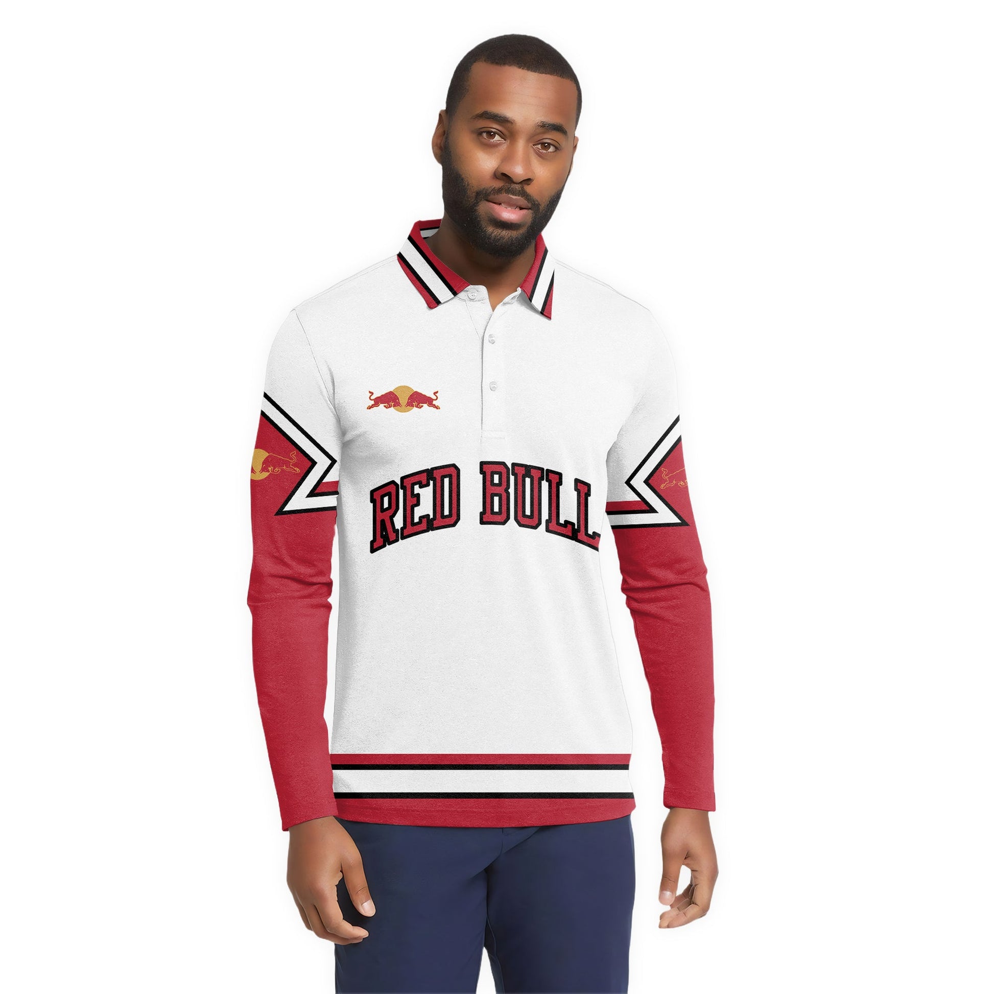  Red Bull Fieldcore Golf Long Sleeve Polo Shirt