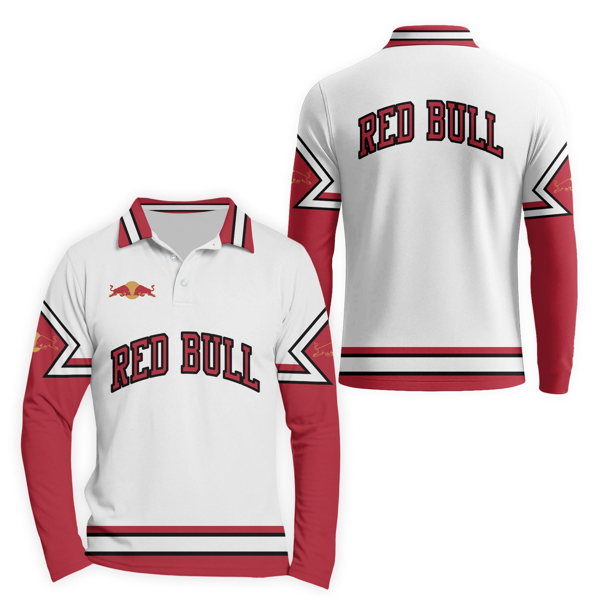  Red Bull Fieldcore Golf Long Sleeve Polo Shirt