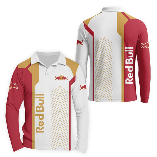  Red Bull Modern Motorsport Golf Long Sleeve Polo Shirt
