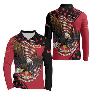  Red Bull USA Iron Wings Legion Golf Long Sleeve Polo Shirt