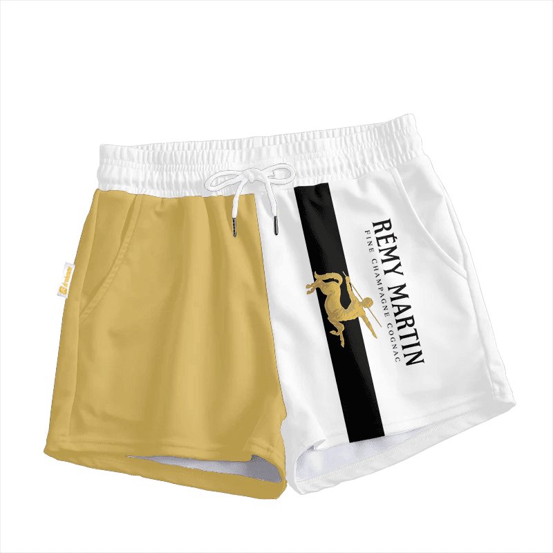 Remy Martin Gold And White Women's Casual Shorts - VinoVogue.com