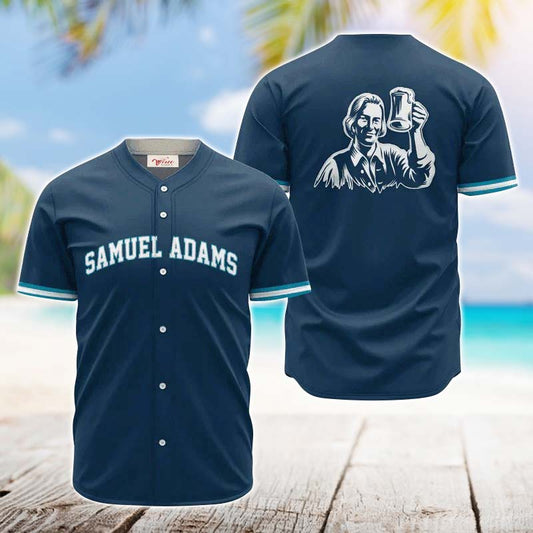Samuel Adams Blue Basic Jersey Shirt - VinoVogue.com