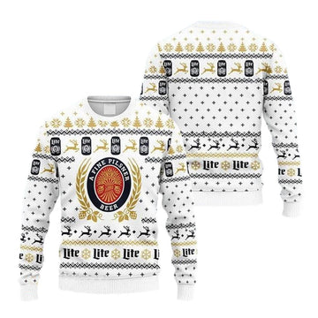 Snowflakes Miller Lite Christmas Ugly Sweater