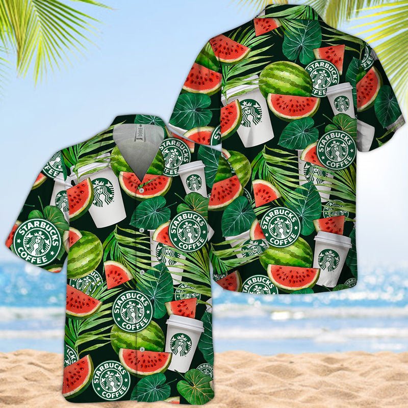 Starbucks Watermelon Hawaiian Shirt - VinoVogue.com