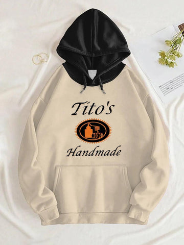 Tito's Handmade Front Pocket Basic Beige Hoodie