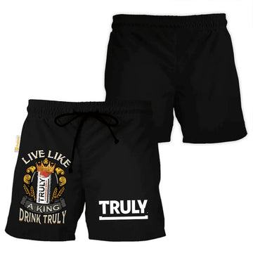 Truly Hard Seltzer Black Basic Swim Trunks - VinoVogue.com