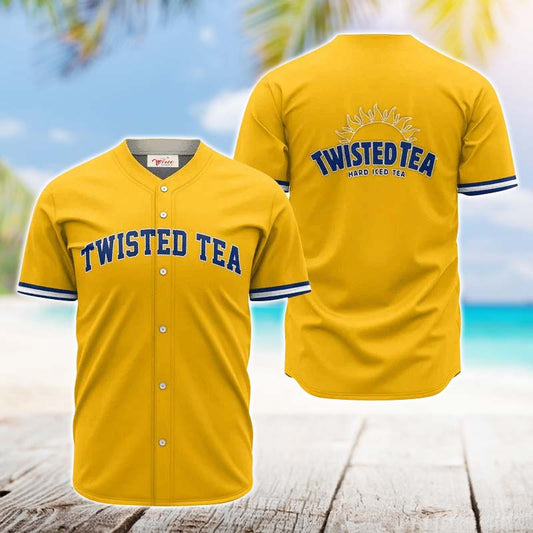 Twisted Tea Yellow Basic Jersey Shirt - VinoVogue.com