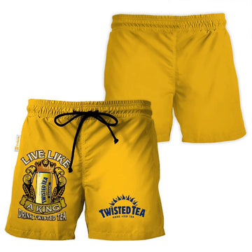 Twisted Tea Yellow Basic Swim Trunks - VinoVogue.com