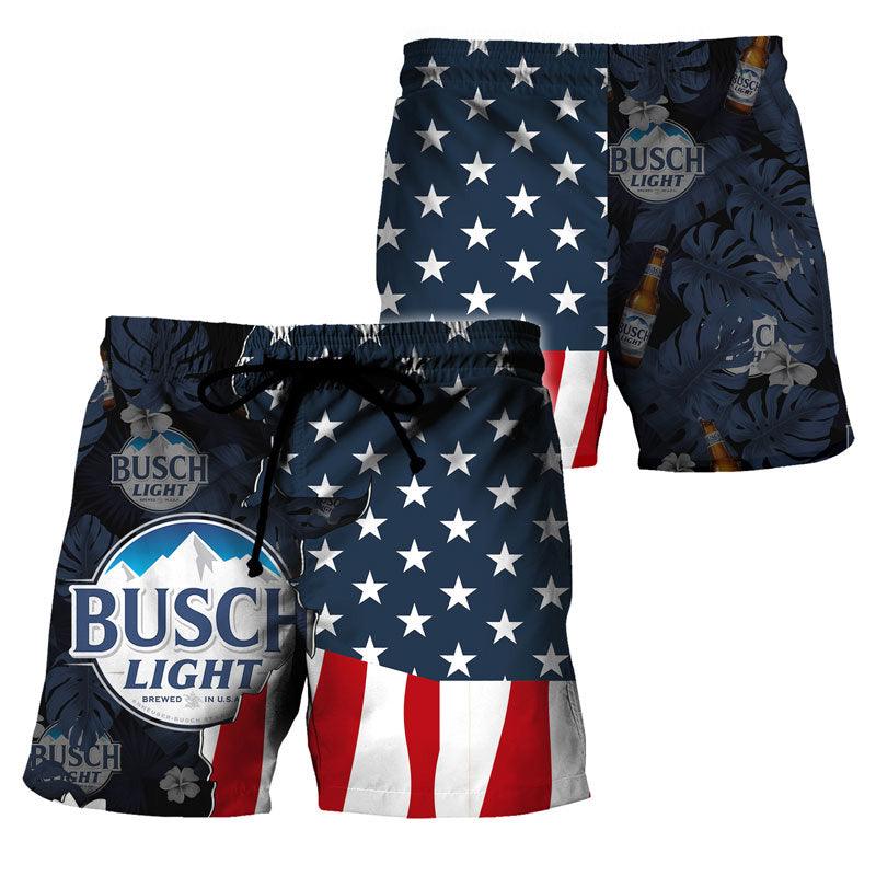 USA Tropical Flag Busch Light Swim Trunks | Busch Light Shorts