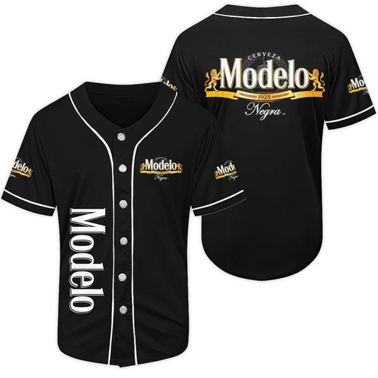 VinoVogue Black Modelo Negra Beer Baseball Jersey - VinoVogue.com