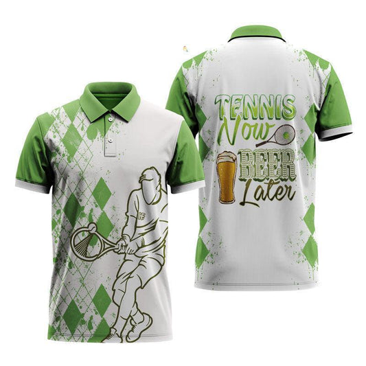 Tennis Now Beer Later Polo Shirt