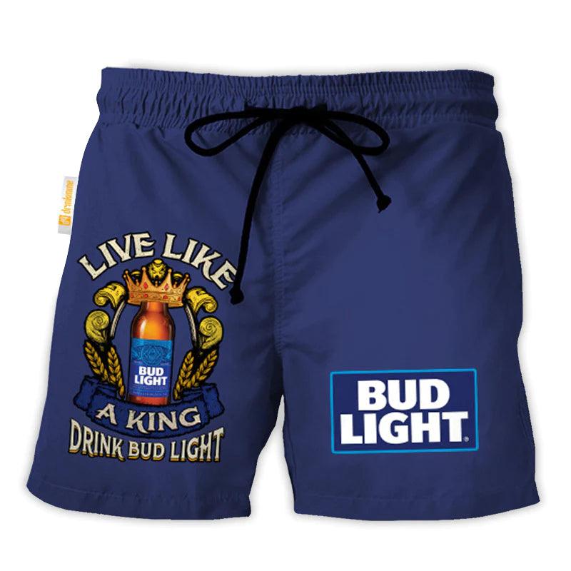 Bud Light Blue Basic Swim Trunks - VinoVogue.com