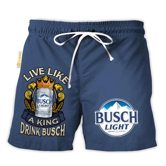 Busch Light Blue Basic Swim Trunks - VinoVogue.com