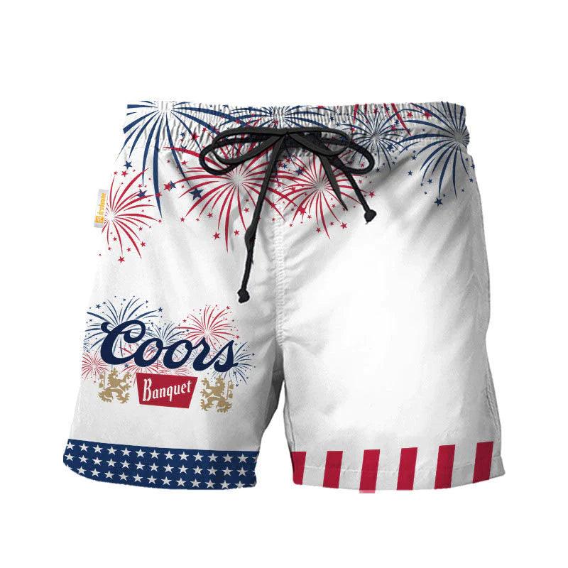 Coors Banquet American Independence Day Swim Trunks - VinoVogue.com