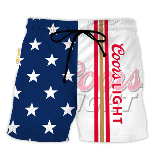 Coors Light American Flag Swim Trunks - VinoVogue.com