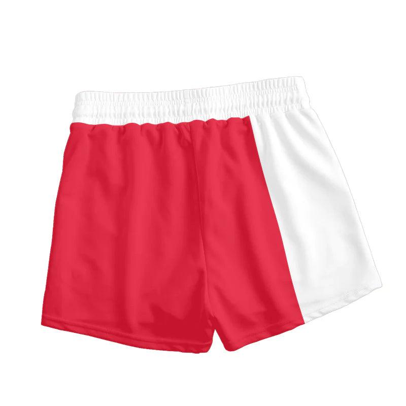 Coors Light Red And White Basic Women's Casual Shorts - VinoVogue.com