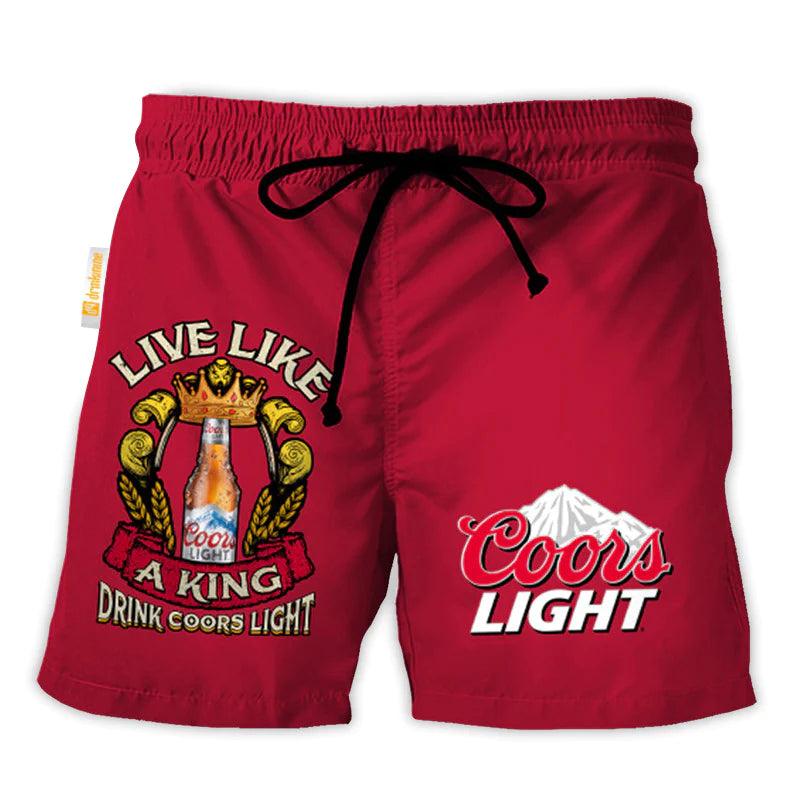 Coors Light Red Basic Swim Trunks - VinoVogue.com