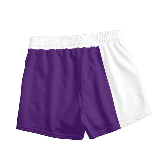 Crown Royal Purple And White Basic Women's Casual Shorts - VinoVogue.com