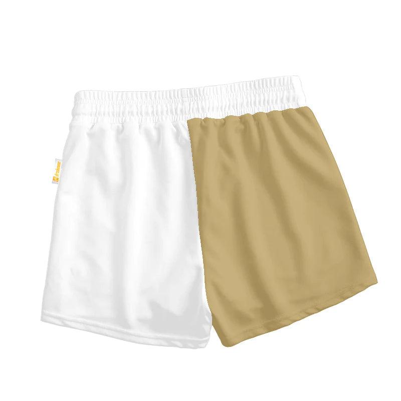 Guinness Beige And White Women's Casual Shorts - VinoVogue.com