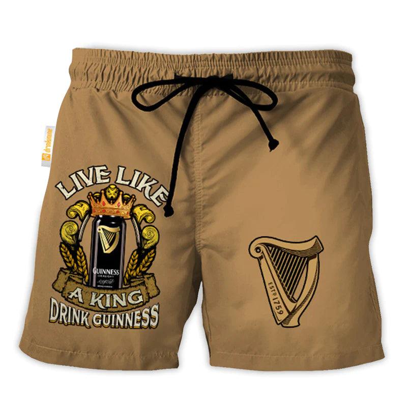 Guinness Brown Basic Swim Trunks - VinoVogue.com