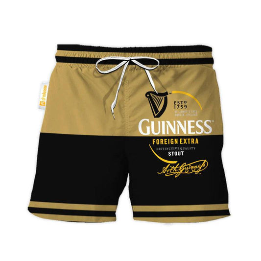 Guinness Gold And Black Basic Swim Trunks - VinoVogue.com