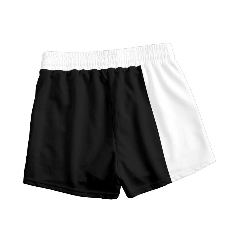 Kraken Rum Black And White Basic Women's Casual Shorts - VinoVogue.com