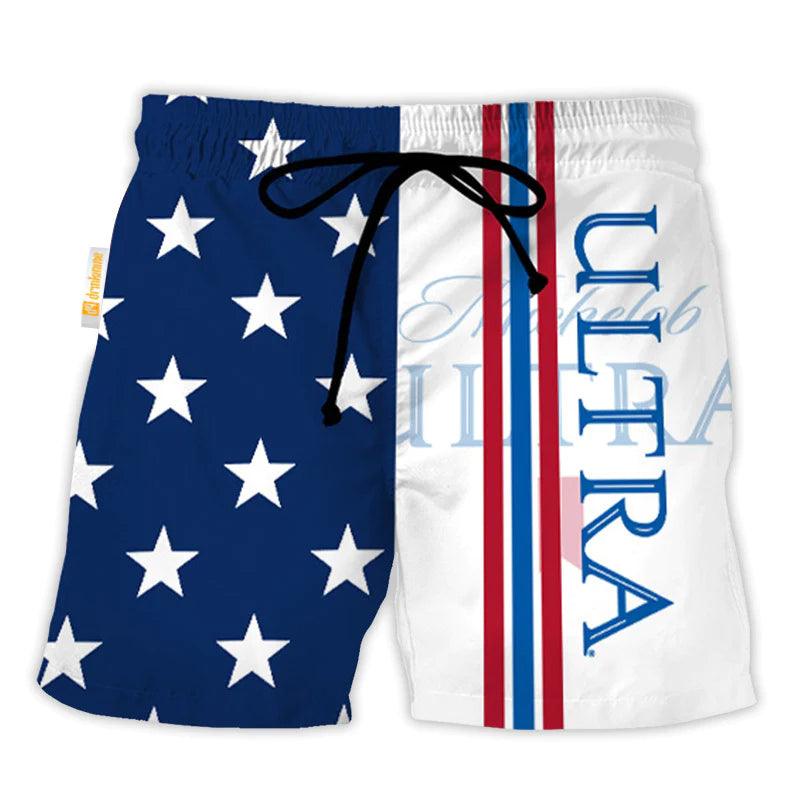 Michelob Ultra American Flag Swim Trunks - VinoVogue.com