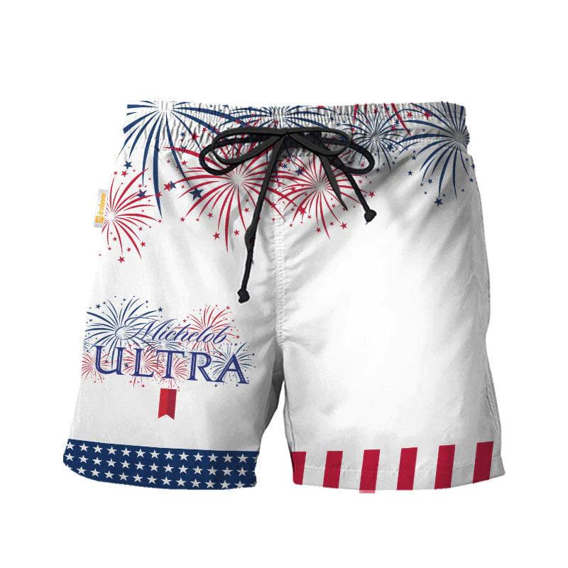 Michelob Ultra American Independence Day Swim Trunks - VinoVogue.com