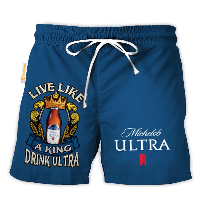 Michelob Ultra Blue Basic Swim Trunks - VinoVogue.com