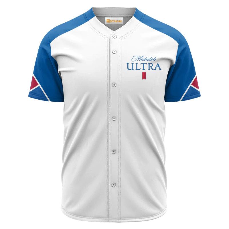 Michelob Ultra White And Blue Jersey Shirt - VinoVogue.com