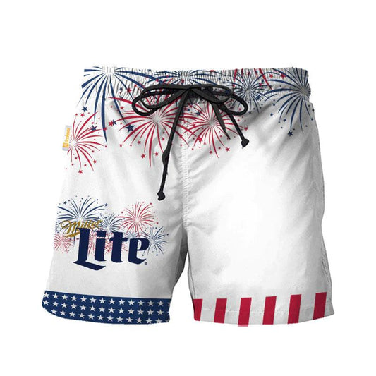 Miller Lite American Independence Day Swim Trunks - VinoVogue.com