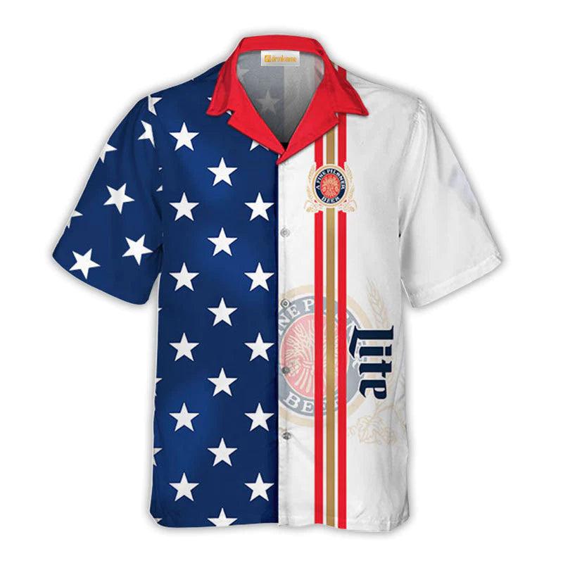 Miller Lite Fourth Of July Hawaiian Shirt - VinoVogue.com