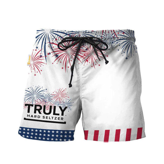 Truly Hard Seltzer American Independence Day Swim Trunks - VinoVogue.com