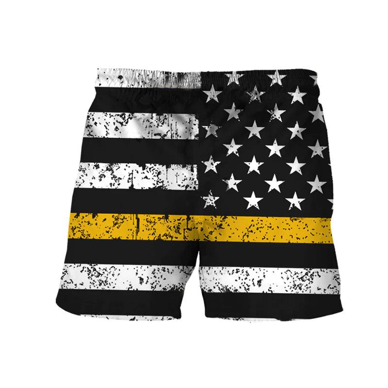 Twisted Tea USA Flag Swim Trunks - VinoVogue.com