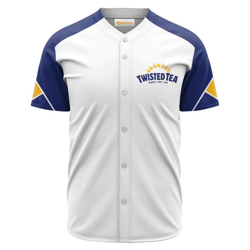 Twisted Tea White And Blue Jersey Shirt - VinoVogue.com